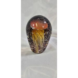 Handblown Art Glass Jellyfish Paperweight